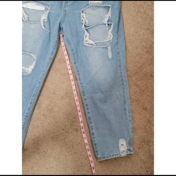 Distressed jeans sz 2X distressed boyfriend jeans XXL High Rise denim jeans - Picture 3 of 7